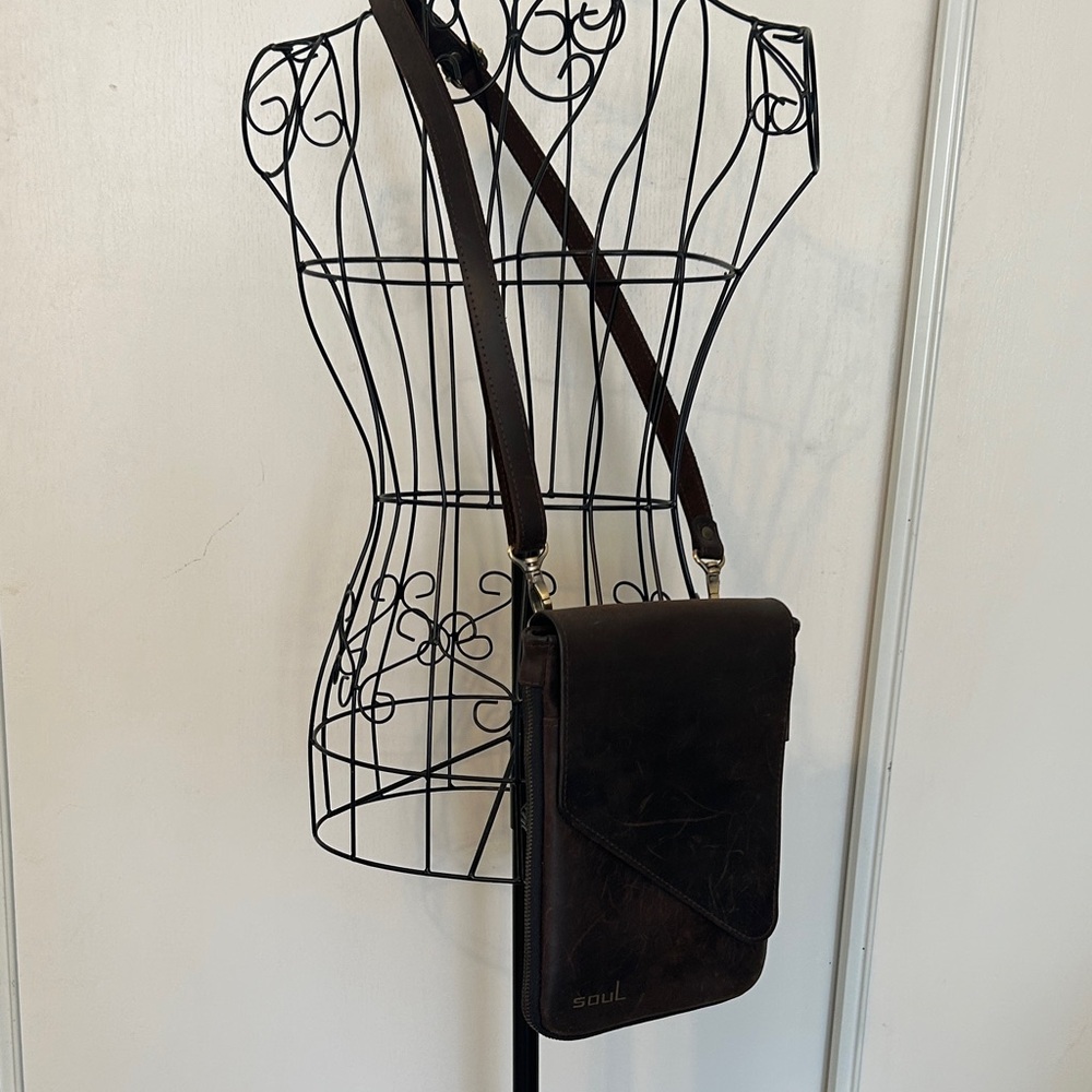 Men’s Brown Leather Crossbody Bag Soul